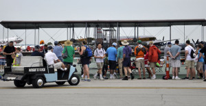 Wright B Flyer on static display in the Performer Pit Row at the 2014 Vectren Dayton Air Show.